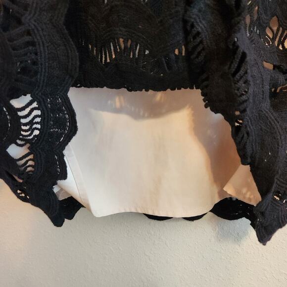 Kate Spade‎ Black Shanghai Scalloped Lace Blouse Size 2 - Picture 7 of 12